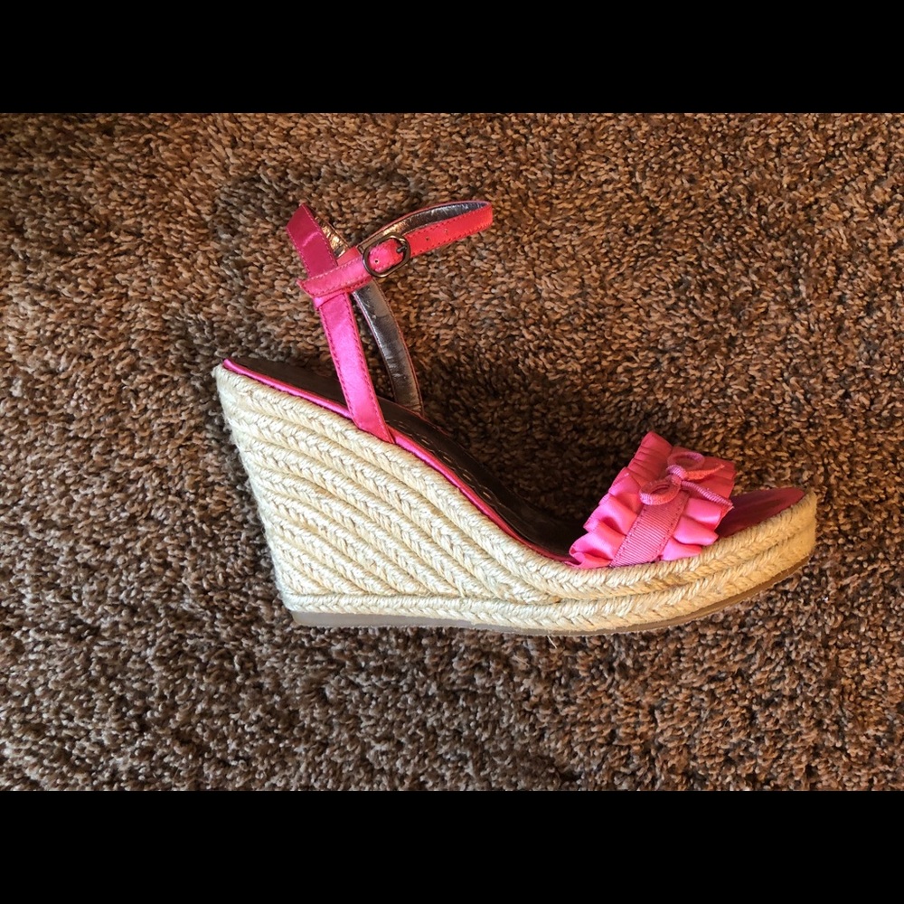 Boutique Nordstrom Strappy Pink Wedge Heels